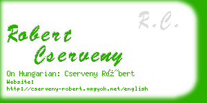 robert cserveny business card